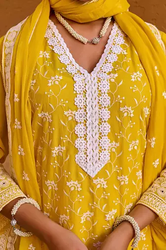 Women Ethnic Motifs Embroidered Pure Cotton Kurta with Trouser & Dupatta