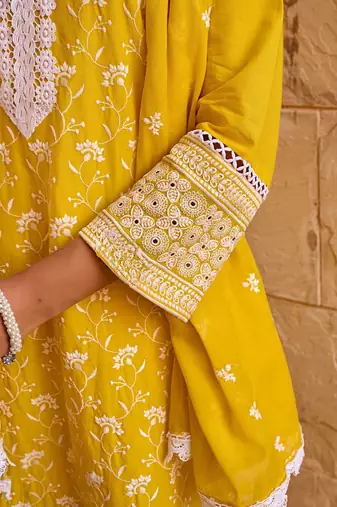 Women Ethnic Motifs Embroidered Pure Cotton Kurta with Trouser & Dupatta