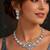 Pearl Cubic Zirconia Bridal Necklace Set, Floral Wedding Jewelry Earrings