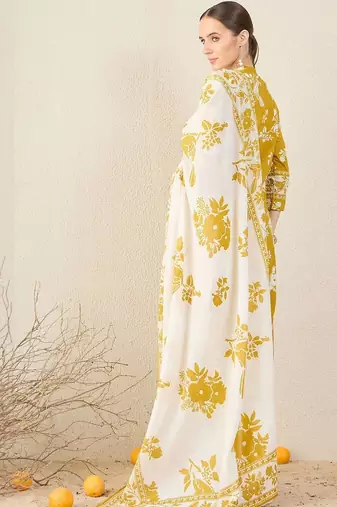 Women Floral Printed Pure Cotton Kurta with Trousers & Dupatta