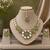 kundan mint green mehendi polish necklace set with earrings and maang tikka for bridal wedding jewelry