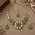 kundan mint green mehendi polish necklace set with earrings and maang tikka for bridal wedding jewelry