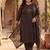 Plus Size Black Printed Straight Kurta Trousers With Dupatta Set