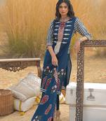Women Ethnic Motifs Printed Regular Mirror Work Pure Cotton Kurta with Trousers & With Dupatta