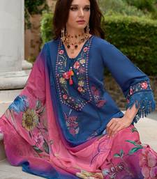 Women Floral Embroidered Panelled Thread Work Pure Silk Kurta with Trousers & With Dupatta