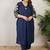 Plus Size Embroidered Pleated Thread Work Pure Cotton Kurta with Trousers