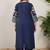 Plus Size Embroidered Pleated Thread Work Pure Cotton Kurta with Trousers