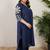 Plus Size Embroidered Pleated Thread Work Pure Cotton Kurta with Trousers