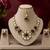 kundan wine color mehendi polish necklace set with earrings and maang tikka for bridal wedding jewelry