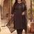 Plus Size Black Printed Straight Kurta Trousers With Dupatta Set