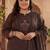Plus Size Black Printed Straight Kurta Trousers With Dupatta Set