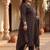 Plus Size Black Printed Straight Kurta Trousers With Dupatta Set