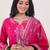 Floral Embroidered Regular Thread Work Straight Kurta With Trousers & Dupatta