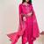 Floral Embroidered Regular Thread Work Straight Kurta With Trousers & Dupatta