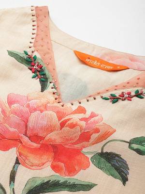 Floral Printed Kurta with Trousers & Dupatta 3