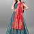Turquoise Jacquard Woven Mehendi Lehenga Choli