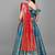 Turquoise Jacquard Woven Mehendi Lehenga Choli