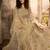 Beige Embroidered Net Semi Stitched Lehenga