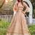 Beige Embroidered Net Semi Stitched Lehenga