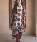 Women Floral Printed Regular Thread Work Pure Cotton Kurta with Trousers & With Dupatta