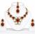 kundan ruby antique mehendi polish necklace set with earrings and maang tikka for bridal wedding jewelry