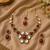 kundan ruby antique mehendi polish necklace set with earrings and maang tikka for bridal wedding jewelry
