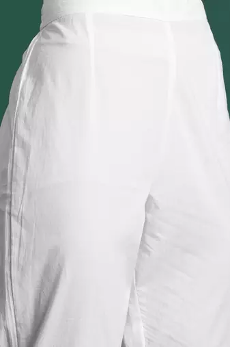 Floral Embroidered Pure Cotton Kurta with Trousers & Dupatta