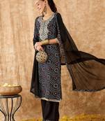 Bandhani Printed Straight Pure Cotton Kurta with Palazzos & Dupatta