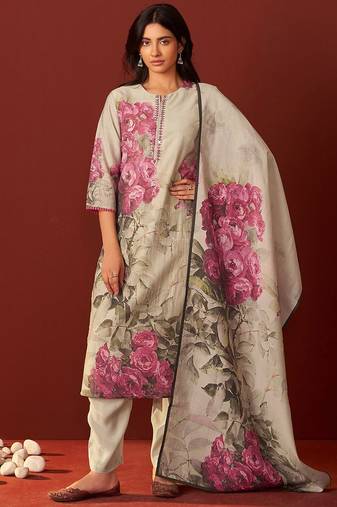 Women Floral Printed Kurta with Trousers & Dupatta