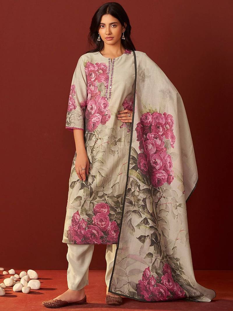 Women Floral Printed Kurta with Trousers & Dupatta