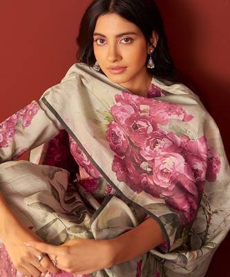 women floral printed kurta with trousers & dupatta 6