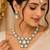 kundan white mehendi polish necklace set with earrings and maang tikka for bridal wedding jewelry