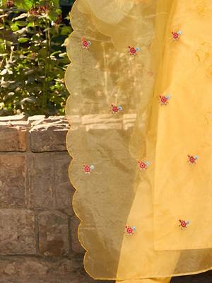 Ethnic Motifs Embroidered Thread Work Pure Cotton Kurta with Trousers & Dupatta 4