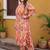 plus size multi printed straight kurta trousers set