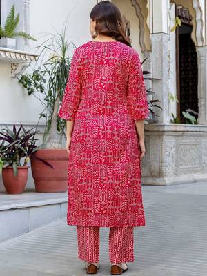 Women Ethnic Motifs Printed Regular Pure Cotton Kurta with Trousers & With Dupatta 2