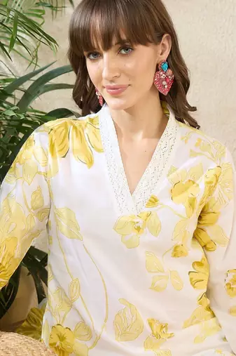 Women Floral Printed Regular Pure Cotton Kurta with Palazzos