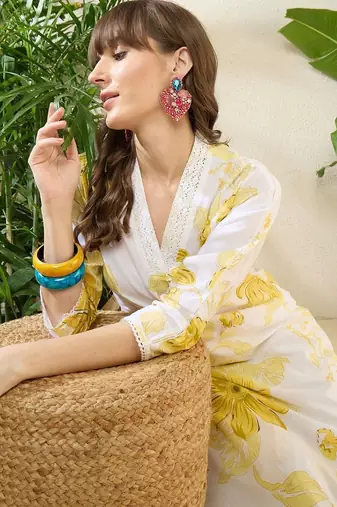 Women Floral Printed Regular Pure Cotton Kurta with Palazzos