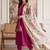 Women Floral Regular Thread Work Kurta with Trousers & With Dupatta