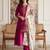 Women Floral Regular Thread Work Kurta with Trousers & With Dupatta