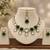 kundan green mehendi polish necklace set with earrings and maang tikka for bridal wedding jewelry