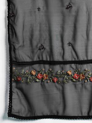 Floral Embroidered Panelled Thread Work Kurta with Trousers & With Dupatta 5