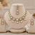 kundan baby pink mehendi polish necklace set with earrings and maang tikka for bridal wedding jewelry