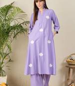 Women Floral Embroidered A-Line Kurta with Palazzos