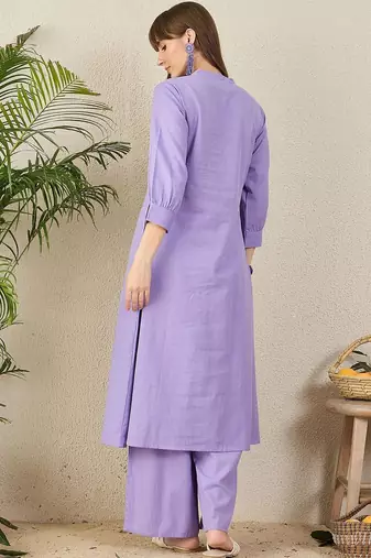 Women Floral Embroidered A-Line Kurta with Palazzos