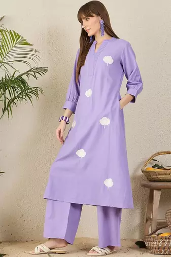 Women Floral Embroidered A-Line Kurta with Palazzos