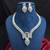 Silver Crystal Bridal Necklace Earrings Set, Emerald Marquise CZ Wedding Jewelry