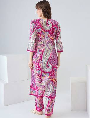 Women Paisley Printed Regular Pure Cotton Kurta with Trousers 3