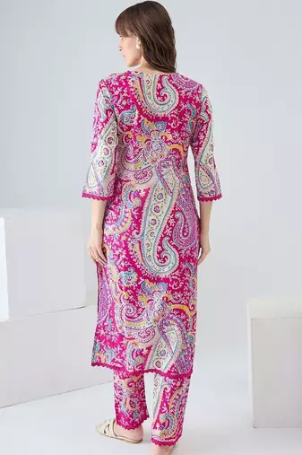 Women Paisley Printed Regular Pure Cotton Kurta with Trousers