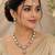 kundan baby pink mehendi polish necklace set with earrings and maang tikka for bridal wedding jewelry