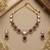 kundan wine color mehendi polish necklace set with earrings and maang tikka for bridal wedding jewelry